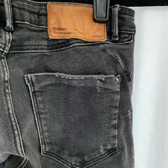 Zara Trafaluc Denimwear Dark Grey Ripped Skinny - Picture 6 of 6
